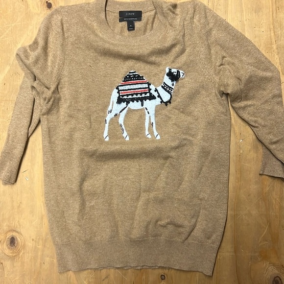 Tops - J Crew Camel cashmere sweater, Sz sm